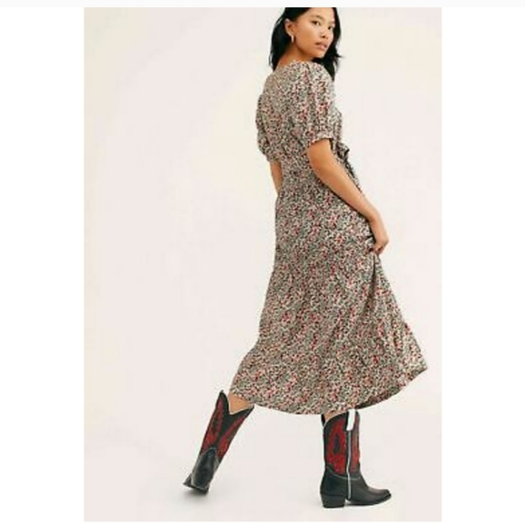 Anthropologie Floral Prairie Puff Sleeve Tiered Maxi Dress - Picture 9 of 16